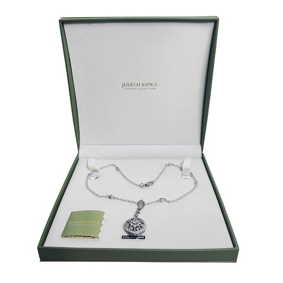Judith Ripka Sterling Silver And Cubic Zirconia Cable Chain Necklace (5997) - Picture 1 of 13